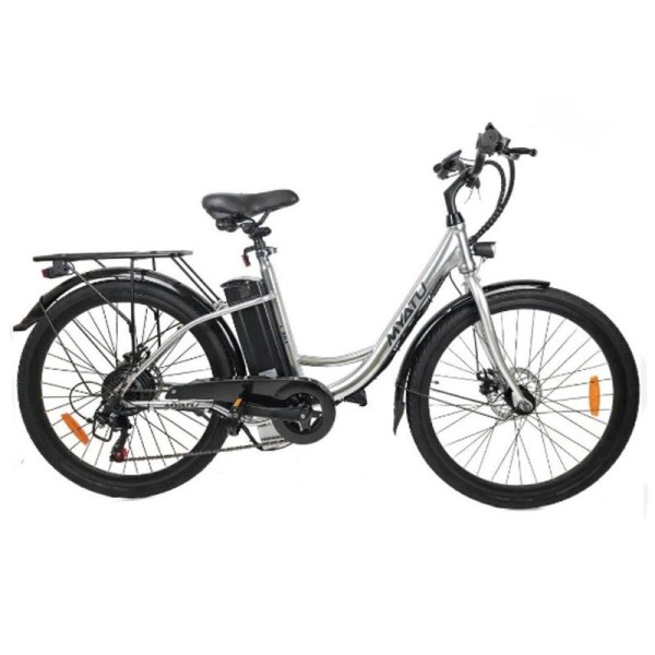Електровелосипед міський Myatu C0126, сріблястий