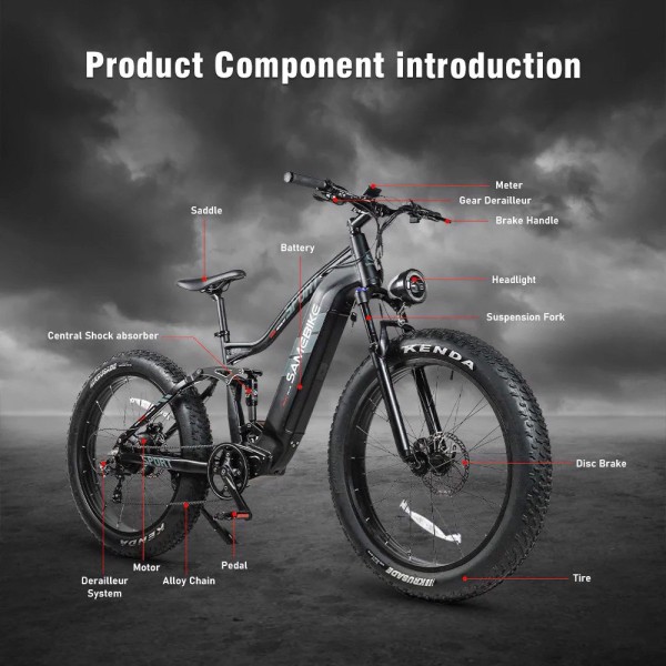 Електровелосипед SameBike RS-A08, чорний