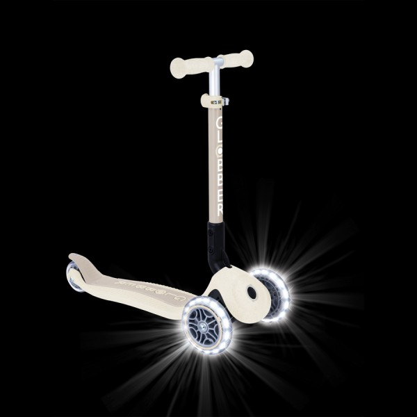 Самокат триколісний Globber Junior Foldable Lights Ecologic Coconut (692-566-2)