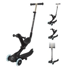 Самокат триколісний з сидінням Globber GoUp Deluxe Lights Black (646-720-2)