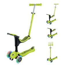 Самокат триколісний з сидінням Globber GoUp Sporty Lights Lime Green (452-606-4 S)