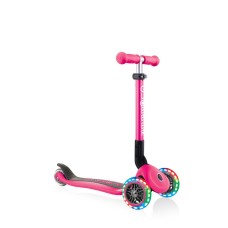 Триколісний самокат 2-6 років Globber Junior Foldable Lights Fuchsia (437-110)