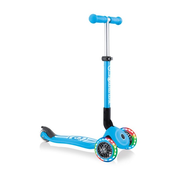 Триколісний самокат з підсвіткою Globber Junior Foldable Fantasy Sky Blue (433-101)