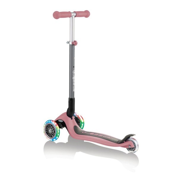Триколісний самокат 3-7 років Globber Primo Foldable Lights Pastel Pink (432-210-2)
