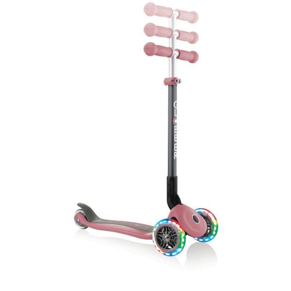 Триколісний самокат 3-7 років Globber Primo Foldable Lights Pastel Pink (432-210-2)