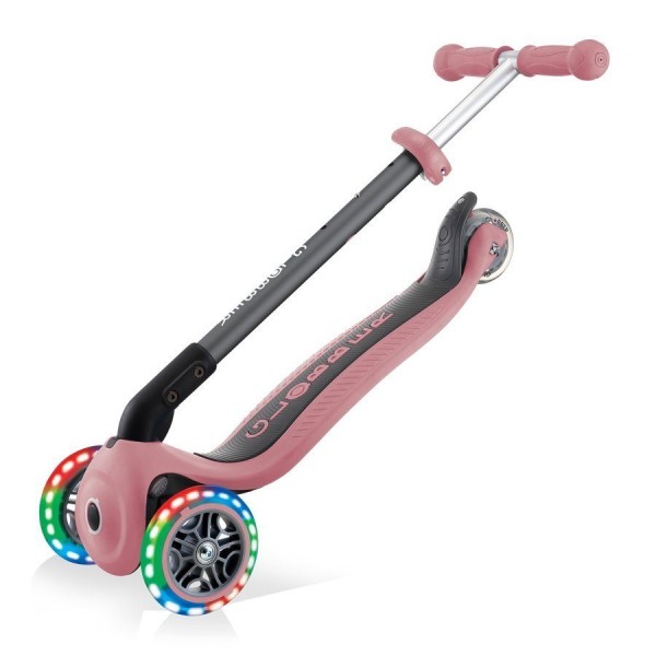 Триколісний самокат 3-7 років Globber Primo Foldable Lights Pastel Pink (432-210-2)