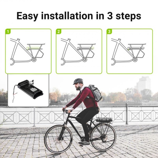 Акумулятор для електровелосипедів Green Cell 36В 12А/год, 432Вт/год, Rear Rack з зарядкою