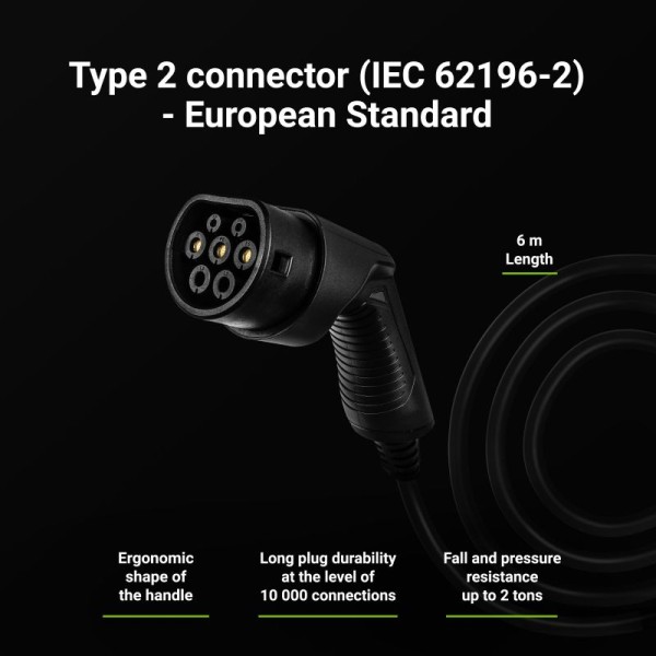 Зарядний пристрій для електромобілів Green Cell EV PowerBox, 22кВт, Type 2