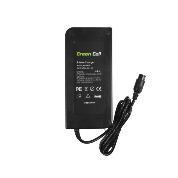 Зарядний пристрій для електровелосипедів для акумуляторів 48В Green Cell 54.6В, 4A, 3pin