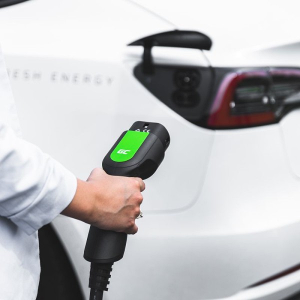 Кабель Type 2 для зарядки електромобілів Green Cell, 11кВт, 16A, 5м, 3-фази