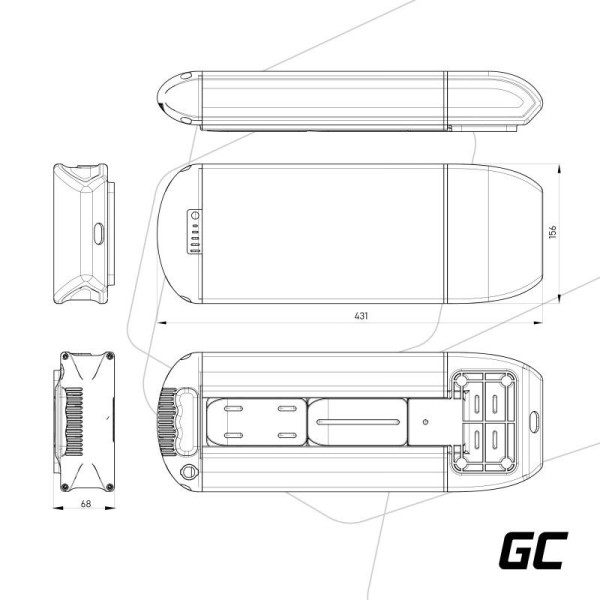 Акумулятор для електровелосипедів Green Cell 36В 15А/год, 540Вт/год, Rear Rack з зарядкою