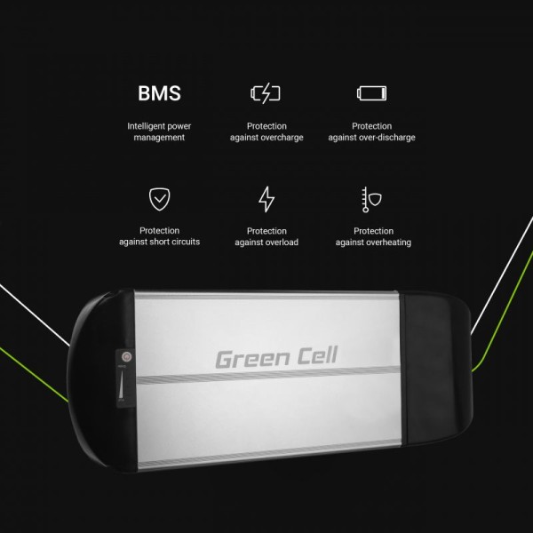 Акумулятор для електровелосипедів Green Cell 36В 15А/год, 540Вт/год, Rear Rack з зарядкою