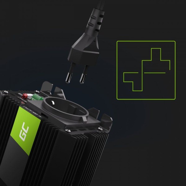 Автомобільний інвертор з 24В на 220В Green Cell Pro 500W/1000W з USB (INVGC04)