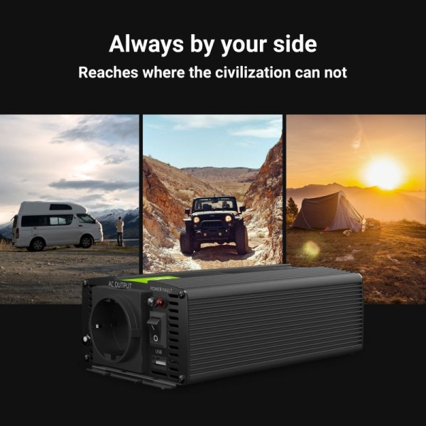 Автомобільний інвертор з 12В на 220В Green Cell 500W/1000W