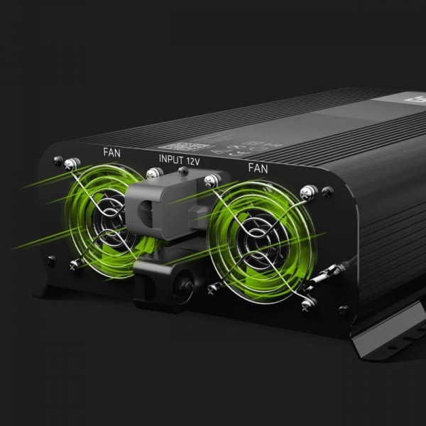 Автомобільний інвертор з 12В на 220В Green Cell Pro 2000W/4000W чиста синусоїда
