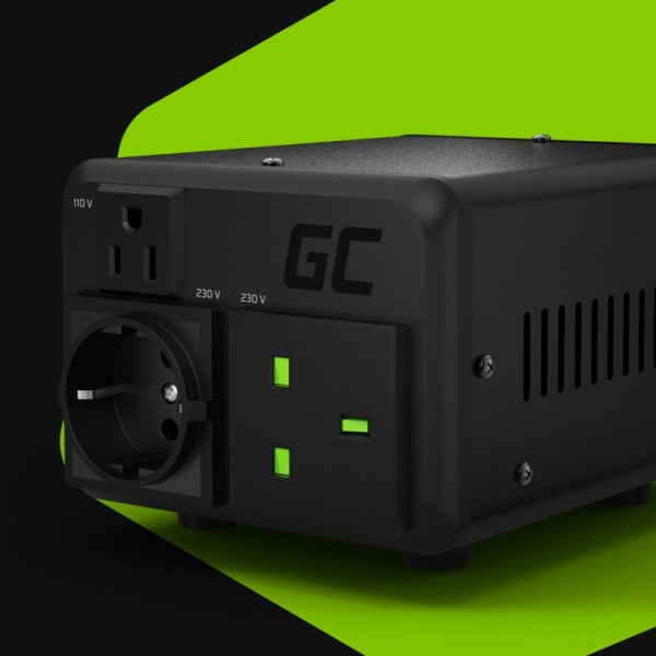 Перетворювач напруги 110V ⇄ 230V Green Cell 400Вт, 500Вт EU UK USA