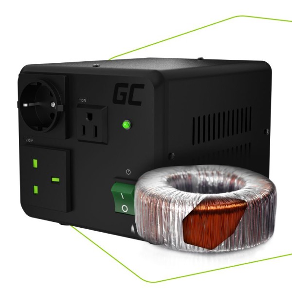Перетворювач напруги 110V ⇄ 230V Green Cell 800Вт, 1000Вт EU UK USA