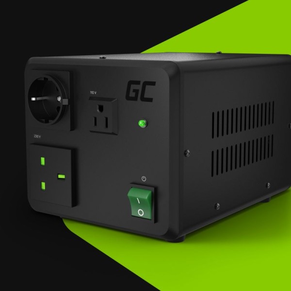 Перетворювач напруги 110V ⇄ 230V Green Cell 800Вт, 1000Вт EU UK USA