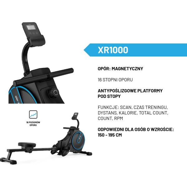 Гребний тренажер магнітний Gymtek XR1000