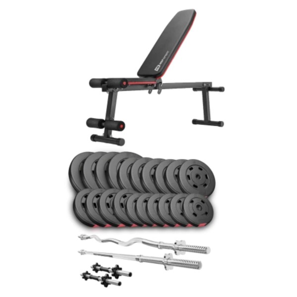Набір Hop-Sport Premium 105кг з лавою HS-1010 Pro, штангами та гантелями