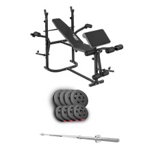 Набір Hop-Sport Premium 39кг з лавою TX-020 та штангою