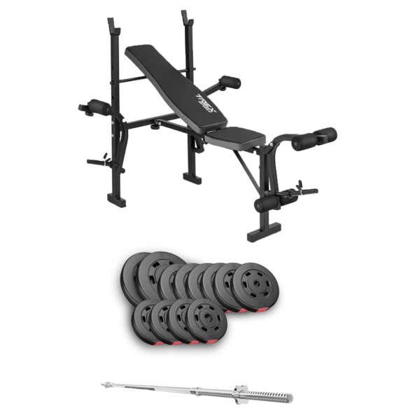 Набір Hop-Sport Premium 69 кг з лавою TX-055 та штангою