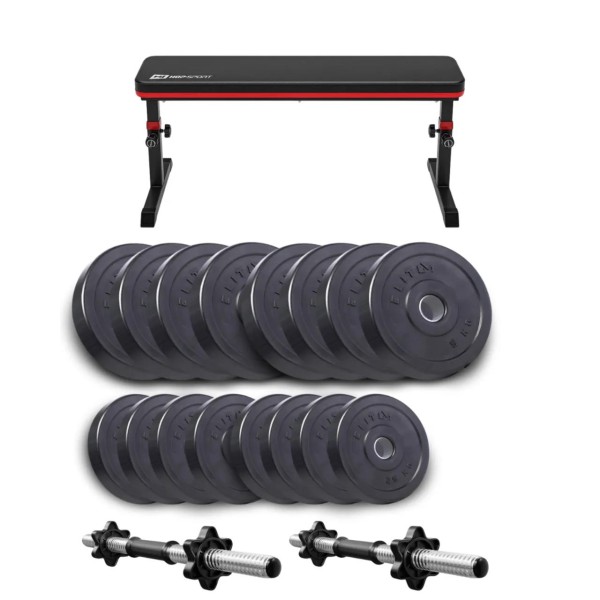 Набір Elitum Titan гантелі 2х31кг з лавою HS-1025 Pro