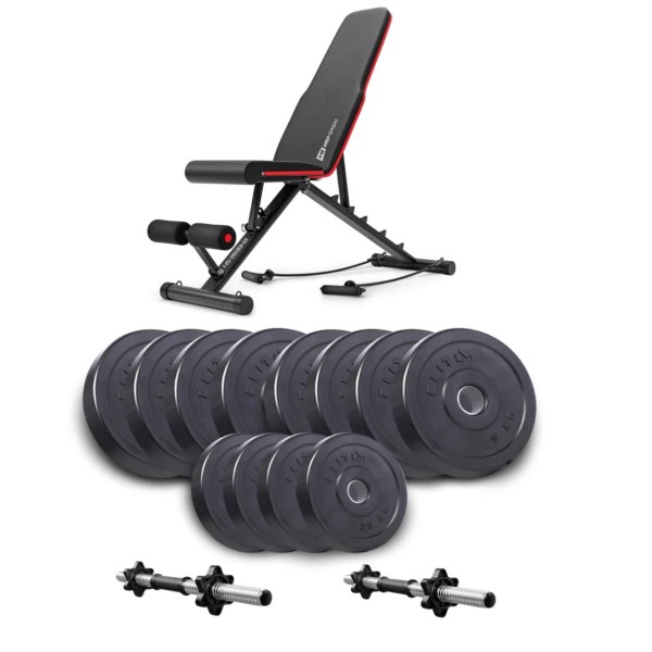 Набір Elitum Titan гантелі 2х26кг з лавою Hop-Sport HS-2030 HB