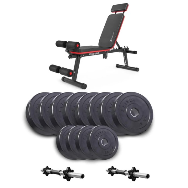 Набір Elitum Titan гантелі 2х26кг з лавою Hop-Sport HS-2040 HB