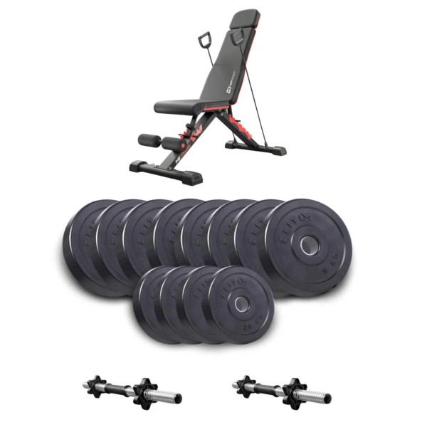 Набір Elitum Titan гантелі 2х26кг з лавою Hop-Sport HS-2080 HB