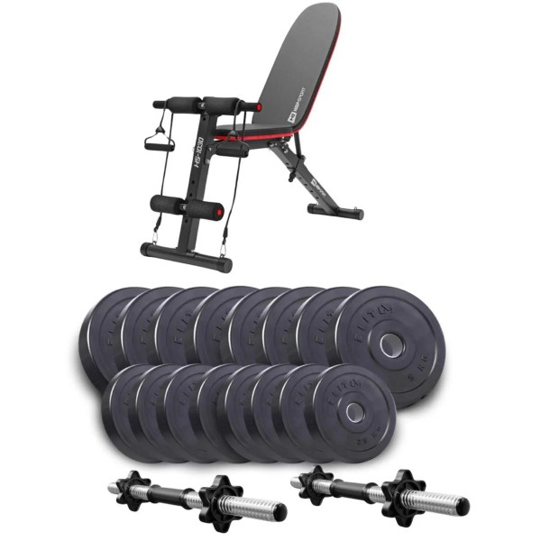 Набір Elitum Titan гантелі 2х31кг з лавою HS-1030 F