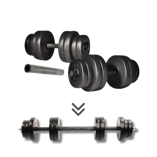 Гантелі Elitum 2х16кг + подовжувач грифа для штанги