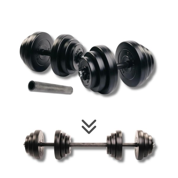 Гантелі Elitum 2х18,5кг + подовжувач грифа для штанги