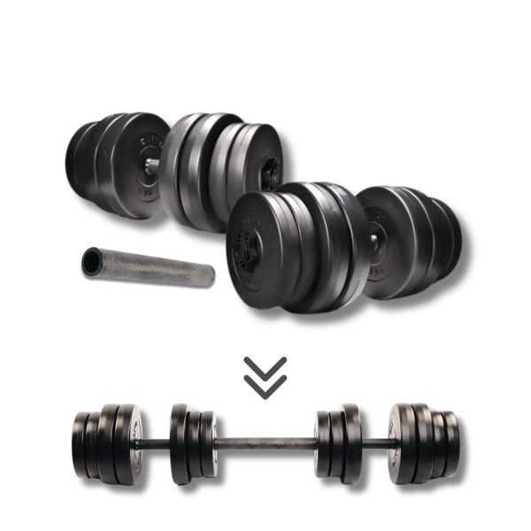 Гантелі Elitum 2х31кг + подовжувач грифа для штанги