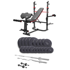 Набір Elitum Titan 95 кг з лавою HS-1065HB Pro, штангами та гантелями