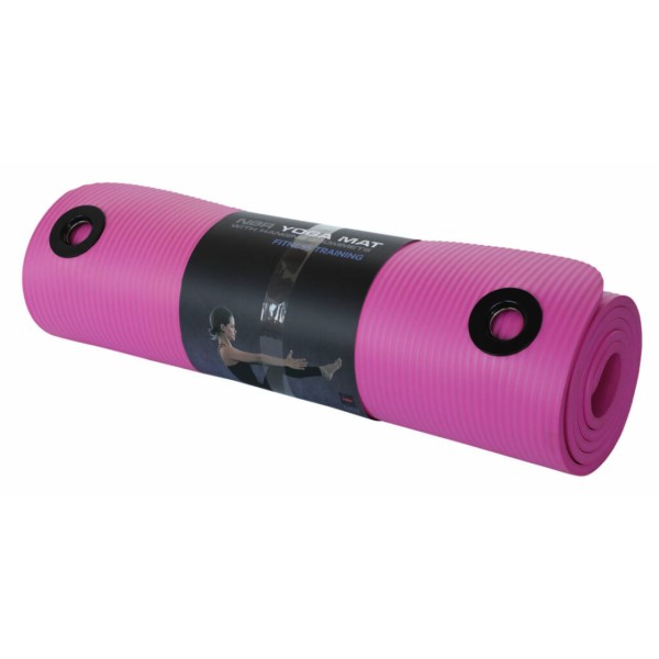 Мат для фітнесу з отворами York Fitness NBR 1см рожевий
