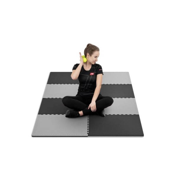 Мат-пазл Hop-Sport EVA 2см HS-A020PM - 8 частин чорно-сірий