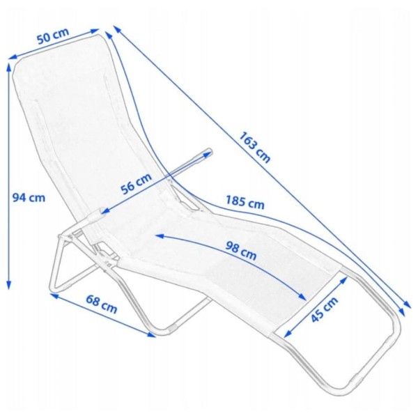 Крісло-шезлонг Jumi розкладний чорний