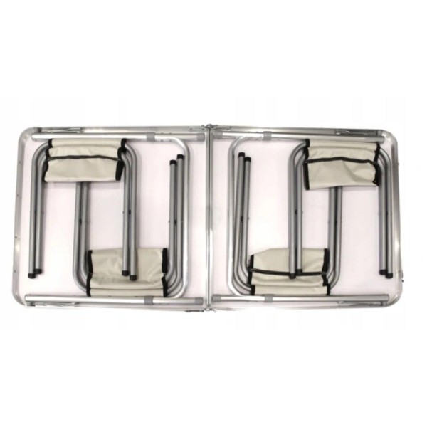 Стіл туристичний Chomik Garden Line RANGER розкладний з 4 стільцями білий