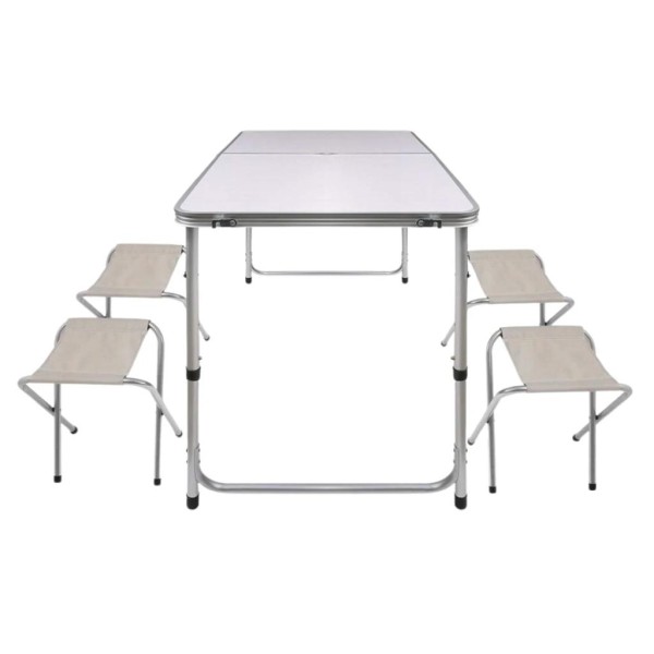 Стіл туристичний Chomik Garden Line RANGER розкладний з 4 стільцями білий