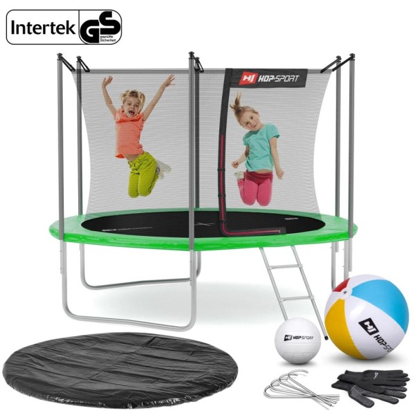 Батут Hop-Sport 10ft (305cm) зелений з внутрішньою сіткою