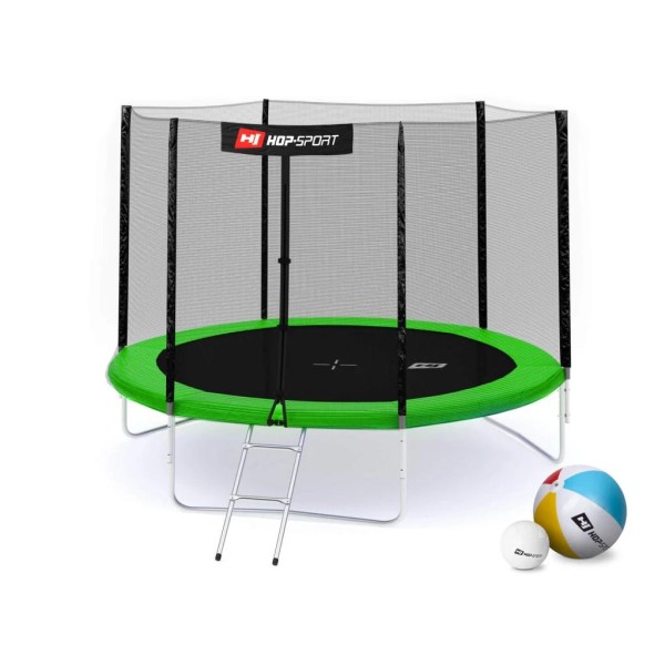 Батут Hop-Sport 10ft (305cm) зелений з зовнішньою сіткою