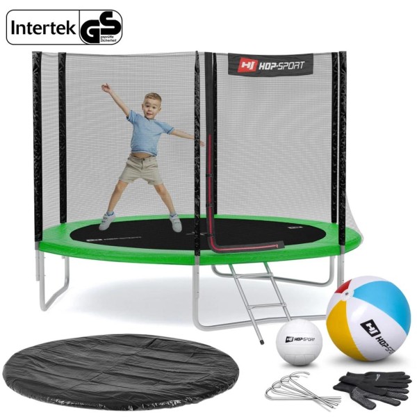 Батут Hop-Sport 10ft (305cm) зелений з зовнішньою сіткою
