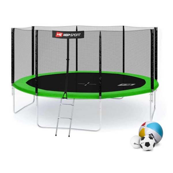 Батут Hop-Sport 14ft (427cm) зелений із зовнішньою сіткою