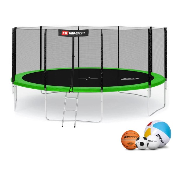 Батут Hop-Sport 16ft (488cm) зелений із зовнішньою сіткою