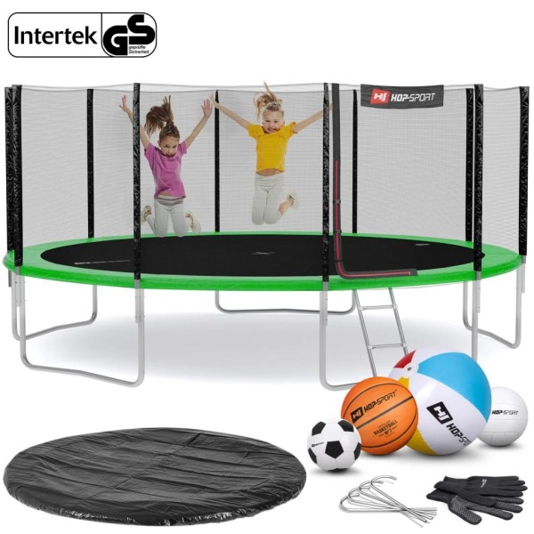 Батут Hop-Sport 16ft (488cm) зелений із зовнішньою сіткою