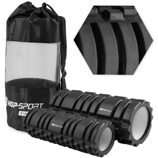Роллер масажер (валик, ролик) для кросфіту та йоги Hop-Sport HS-001YG чорний