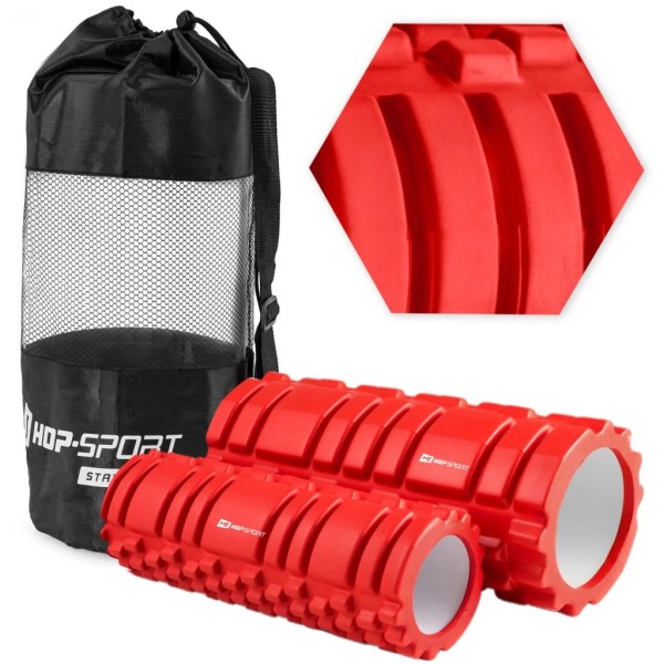 Роллер масажер (валик, ролик) для кросфіту та йоги Hop-Sport HS-001YG червоний