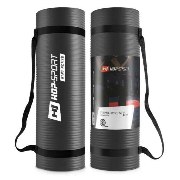 Мат для фітнесу та йоги Hop-Sport HS-N010GM 1 см чорний