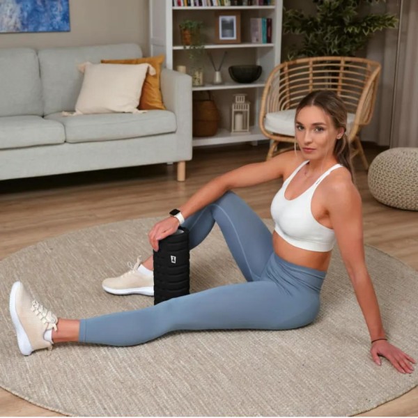 Роллер масажер (валик, ролик) Hop-Sport EVA 33 см HS-A033YG чорний